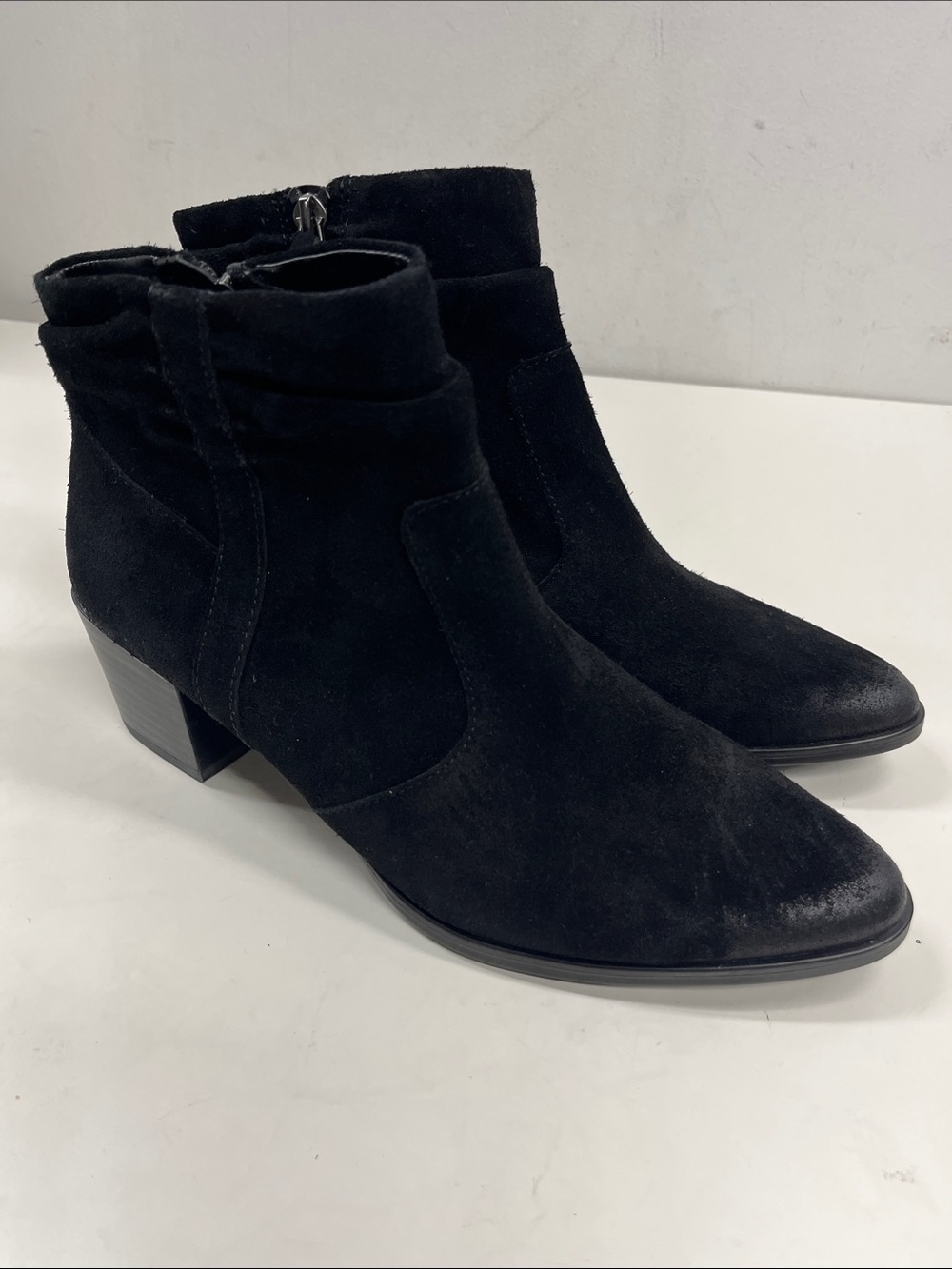 New Naturalizer Gina Western Cowboy Classic Black Suede Boots Size 9